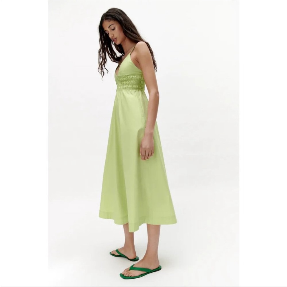 Zara Poplin Apple Green Dress - Picture 4 of 9